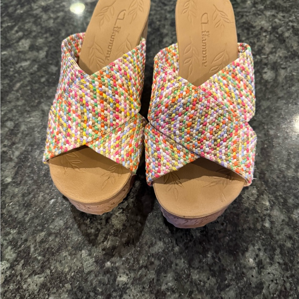 Colorful Woven Platform Sandals